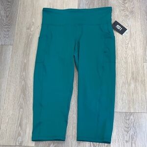 Final $ NWT Ideology Performance Crop High Rise Pocket Leggings L